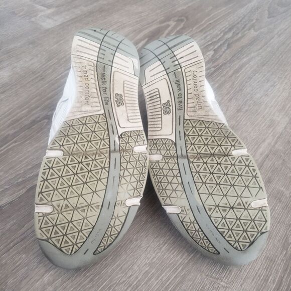 SAS Tour White Leather Mesh Silver Sneaker Shoes Womens Sz 9 Slim Made in USA - Picture 7 of 10